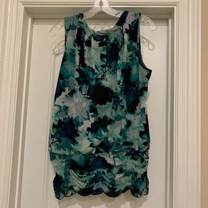 Multi colored Turquoise Sleeveless Blouse